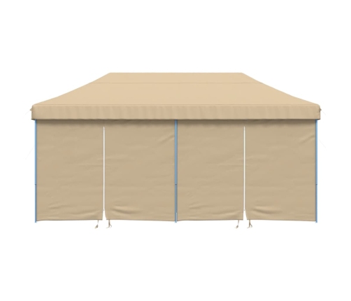 Tienda de fiesta plegable Pop-Up con 4 paredes laterales beige