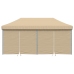 Tienda de fiesta plegable Pop-Up con 4 paredes laterales beige