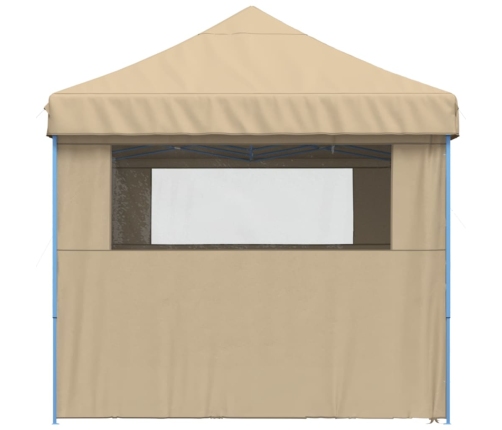 Tienda de fiesta plegable Pop-Up con 4 paredes laterales beige