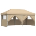 Tienda de fiesta plegable Pop-Up con 4 paredes laterales beige