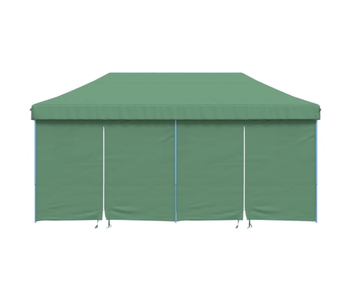 Tienda de fiesta plegable Pop-Up con 4 paredes laterales verde