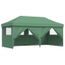 Tienda de fiesta plegable Pop-Up con 4 paredes laterales verde