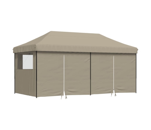 Tienda de fiesta plegable Pop-Up con 4 paredes laterales taupe