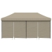 Tienda de fiesta plegable Pop-Up con 4 paredes laterales taupe