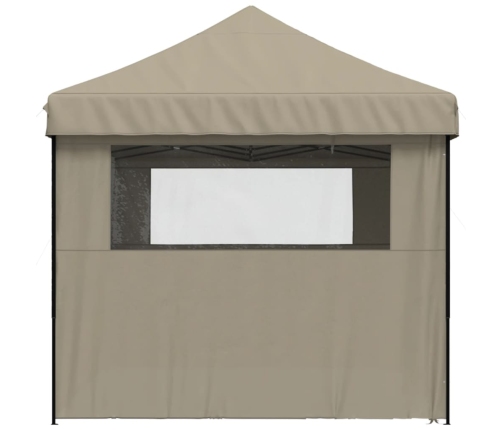 Tienda de fiesta plegable Pop-Up con 4 paredes laterales taupe