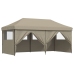 Tienda de fiesta plegable Pop-Up con 4 paredes laterales taupe