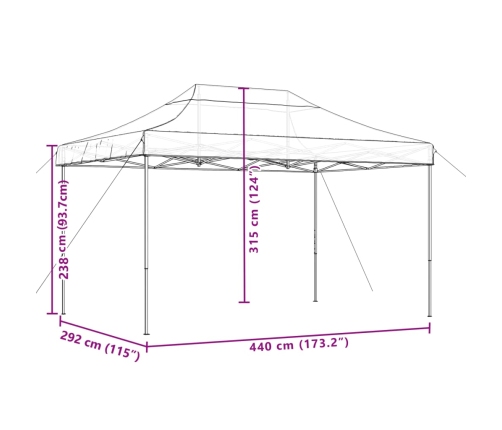 Tienda de fiesta plegable Pop-Up naranja 440x292x315 cm