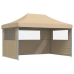 Tienda de fiesta plegable Pop-Up con 3 paredes laterales beige