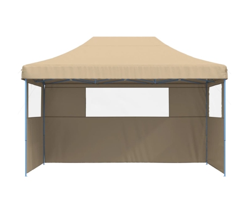 Tienda de fiesta plegable Pop-Up con 3 paredes laterales beige