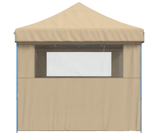 Tienda de fiesta plegable Pop-Up con 3 paredes laterales beige