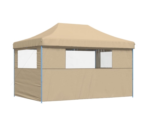 Tienda de fiesta plegable Pop-Up con 3 paredes laterales beige