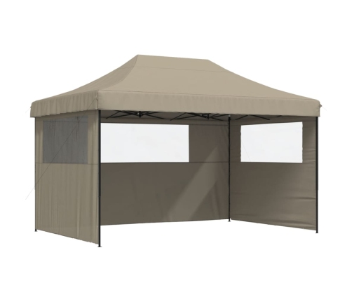 Tienda de fiesta plegable Pop-Up con 3 paredes laterales taupe