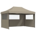 Tienda de fiesta plegable Pop-Up con 3 paredes laterales taupe