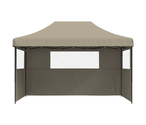 Tienda de fiesta plegable Pop-Up con 3 paredes laterales taupe