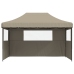 Tienda de fiesta plegable Pop-Up con 3 paredes laterales taupe