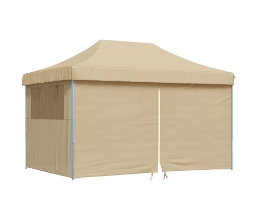 Tienda de fiesta plegable Pop-Up con 4 paredes laterales beige