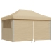 Tienda de fiesta plegable Pop-Up con 4 paredes laterales beige