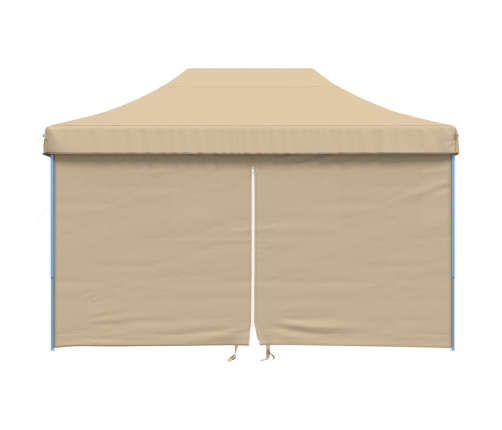 Tienda de fiesta plegable Pop-Up con 4 paredes laterales beige