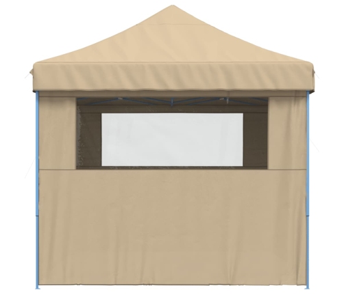 Tienda de fiesta plegable Pop-Up con 4 paredes laterales beige