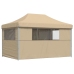 Tienda de fiesta plegable Pop-Up con 4 paredes laterales beige