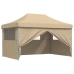 Tienda de fiesta plegable Pop-Up con 4 paredes laterales beige