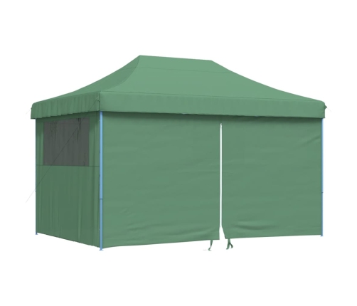 Tienda de fiesta plegable Pop-Up con 4 paredes laterales verde