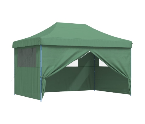 Tienda de fiesta plegable Pop-Up con 4 paredes laterales verde