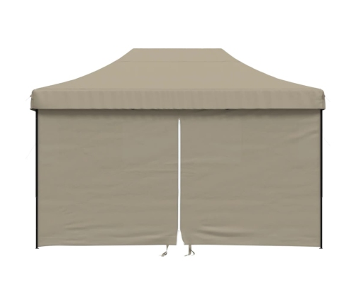 Tienda de fiesta plegable Pop-Up con 4 paredes laterales taupe