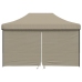 Tienda de fiesta plegable Pop-Up con 4 paredes laterales taupe