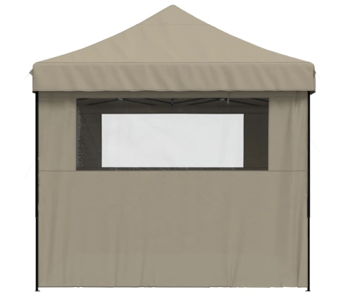 Tienda de fiesta plegable Pop-Up con 4 paredes laterales taupe