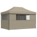 Tienda de fiesta plegable Pop-Up con 4 paredes laterales taupe