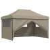 Tienda de fiesta plegable Pop-Up con 4 paredes laterales taupe