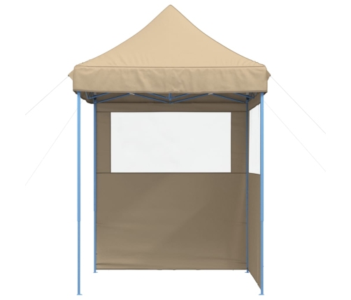 Tienda de fiesta plegable Pop-Up con 2 paredes laterales beige