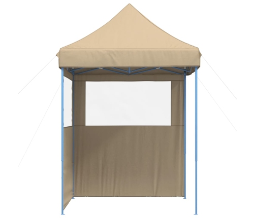 Tienda de fiesta plegable Pop-Up con 2 paredes laterales beige