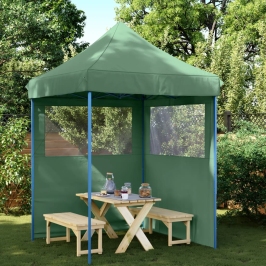 Tienda de fiesta plegable Pop-Up con 2 paredes laterales verde