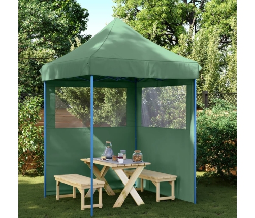 Tienda de fiesta plegable Pop-Up con 2 paredes laterales verde