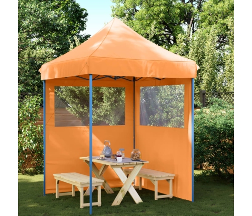 Tienda de fiesta plegable Pop-Up 2 paredes laterales naranja