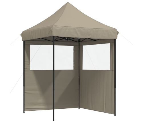 Tienda de fiesta plegable Pop-Up con 2 paredes laterales taupe