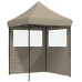 Tienda de fiesta plegable Pop-Up con 2 paredes laterales taupe