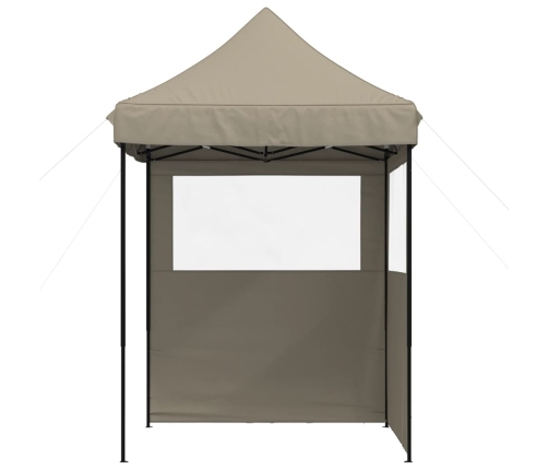 Tienda de fiesta plegable Pop-Up con 2 paredes laterales taupe