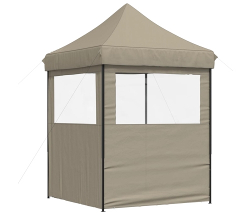 Tienda de fiesta plegable Pop-Up con 2 paredes laterales taupe