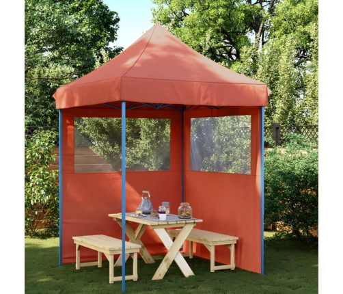 Tienda de fiesta plegable Pop-Up 2 paredes laterales terracota
