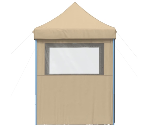 Tienda de fiesta plegable Pop-Up con 4 paredes laterales beige