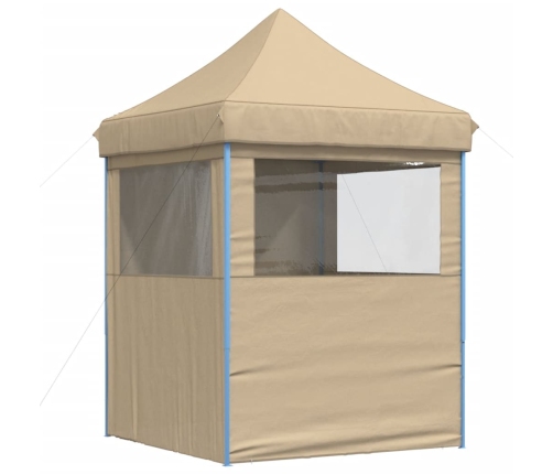 Tienda de fiesta plegable Pop-Up con 4 paredes laterales beige