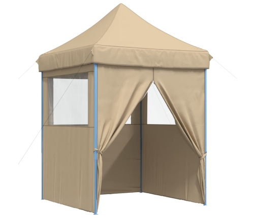 Tienda de fiesta plegable Pop-Up con 4 paredes laterales beige