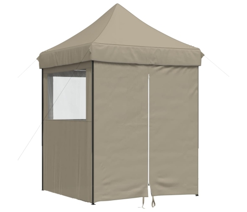 Tienda de fiesta plegable Pop-Up con 4 paredes laterales taupe