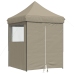 Tienda de fiesta plegable Pop-Up con 4 paredes laterales taupe