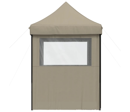 Tienda de fiesta plegable Pop-Up con 4 paredes laterales taupe