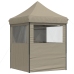 Tienda de fiesta plegable Pop-Up con 4 paredes laterales taupe