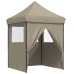 Tienda de fiesta plegable Pop-Up con 4 paredes laterales taupe